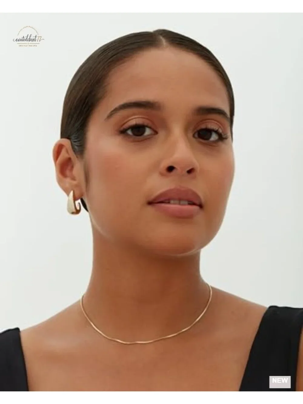 14K Gold Plated 925 Sterling Silver Dome Hoop Earrings Women Statement - Picture 4 of 6